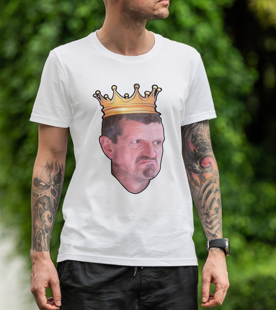 Haas F1 Team Bahrain GP Guenther Steiner King Crown T-Shirt
