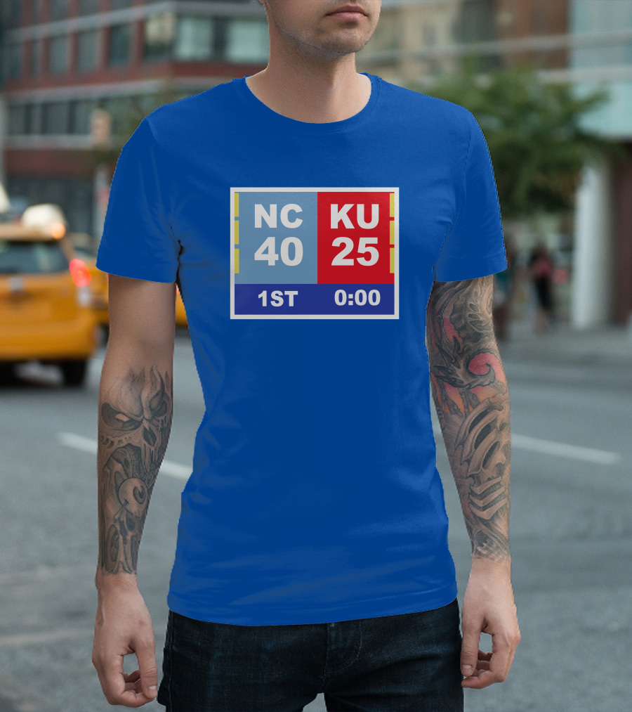 NC 40 KU 25 Scoreboard 1st Half 0:00 Classic Ks Comeback T-Shirt