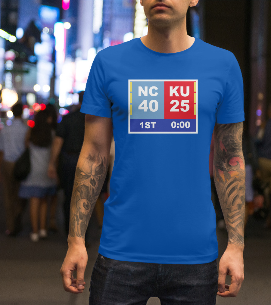 NC 40 KU 25 Scoreboard 1st Half 0:00 Classic Ks Comeback T-Shirt