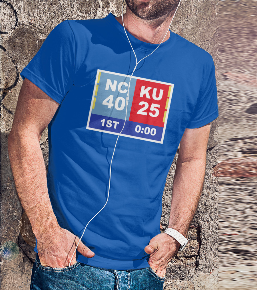 NC 40 KU 25 Scoreboard 1st Half 0:00 Classic Ks Comeback T-Shirt