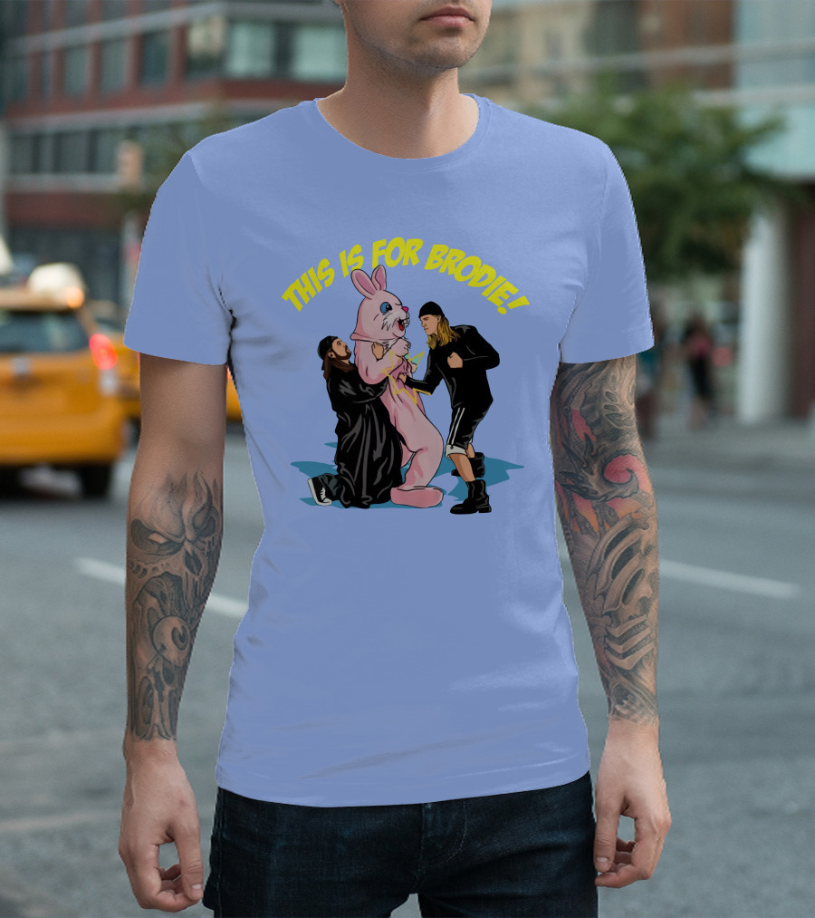 Kevin Smith This Is For Brodie Jay and Silent Bob Pink Bunny Drawing T-Shirt
