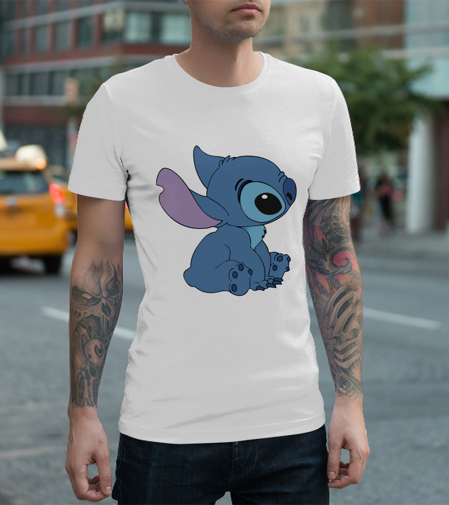Stitch 1 Cute Cartoon Character Sitting Disney T-Shirt