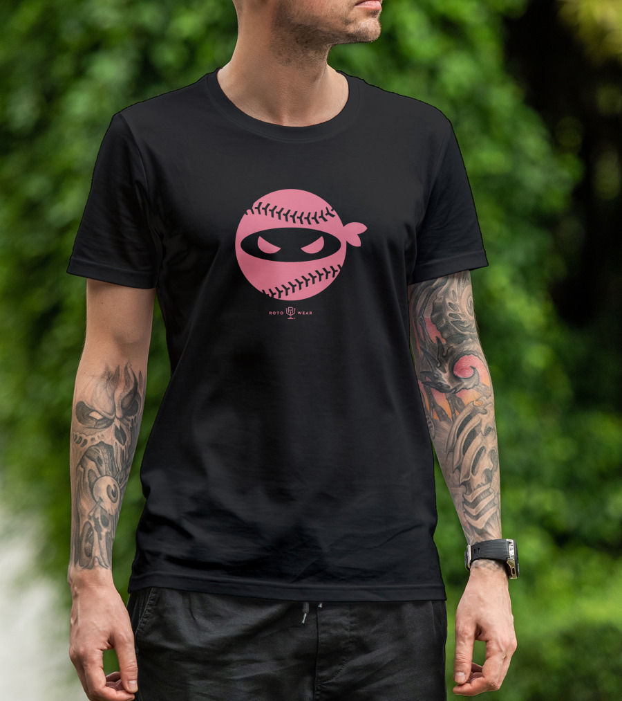 Roto Wear Pitching Ninja Emily's Fight Edition Pink Baseball Ninja T-Shirt