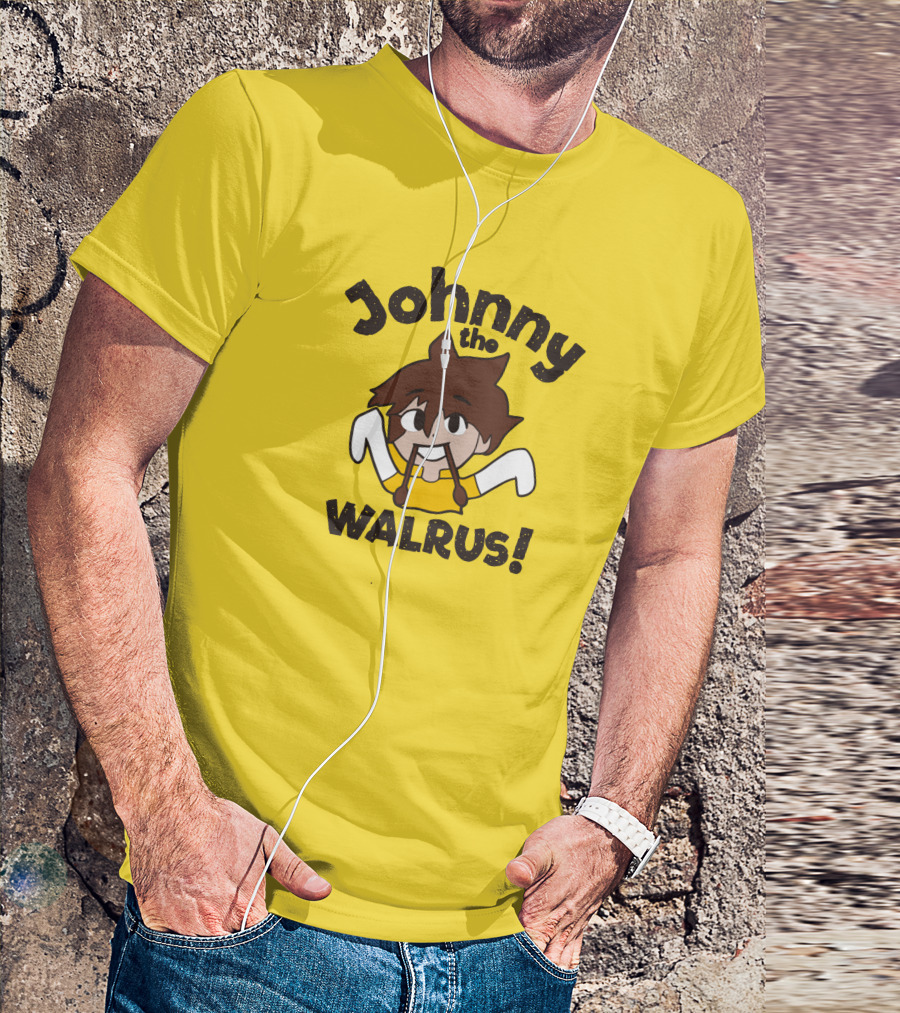 Johnny The Walrus Daily Wire Cartoon Character Yellow Background T-Shirt