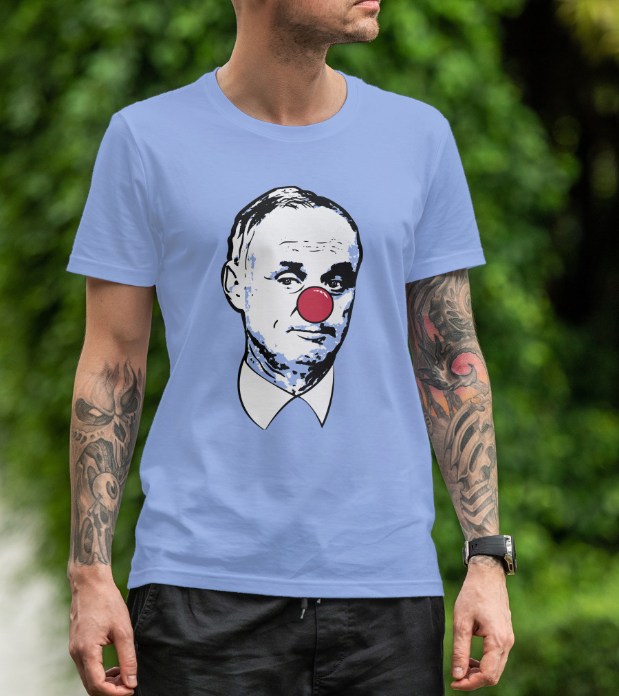 Clown Rob Manfred Blue Background Red Nose T-Shirt