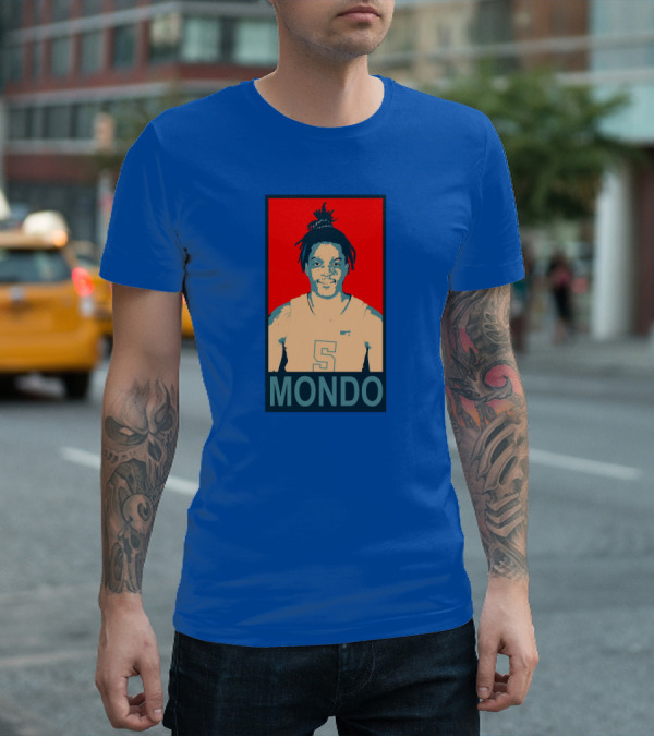 Armando Bacot Mondo Number 5 Red And Blue T-Shirt