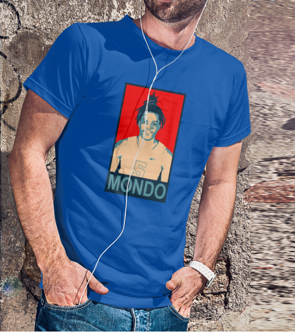 Armando Bacot Mondo Number 5 Red And Blue T-Shirt