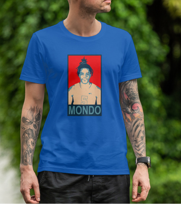 Armando Bacot Mondo Number 5 Red And Blue T-Shirt