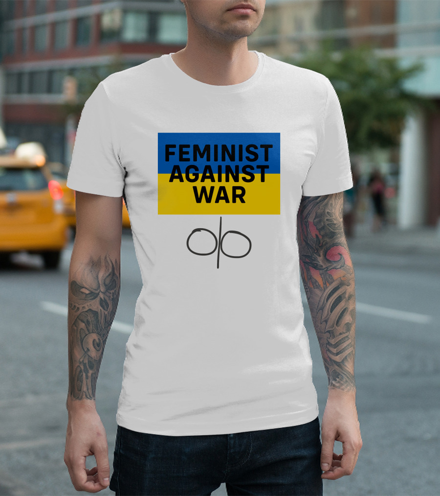 Feminist Against War Ukraine Colors T-Shirt