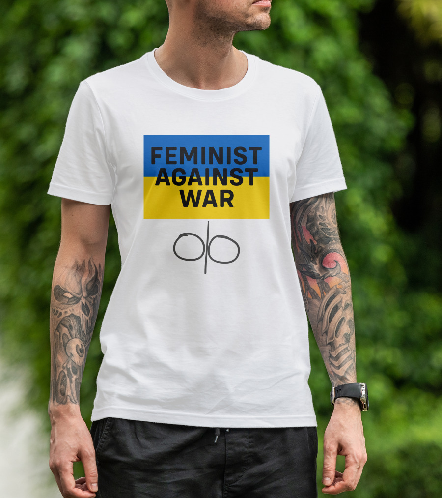 Feminist Against War Ukraine Colors T-Shirt