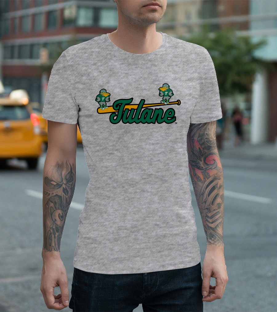Tulane Green Wave Baseball Bat Birds T-Shirt