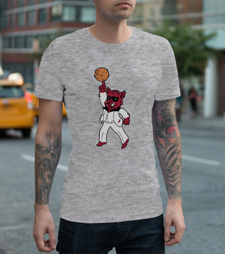 Arkansas The Ark Dancing Hog Disco Basketball T-Shirt