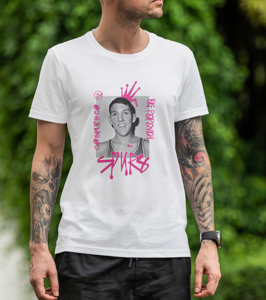 San Antonio Spurs Big Popovich Go Spurs Go SA T-Shirt