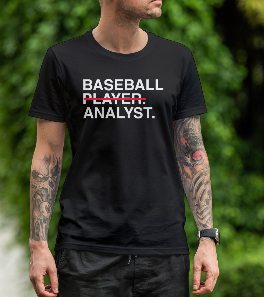 Baseball Analyst Player Strikethrough T-Shirt