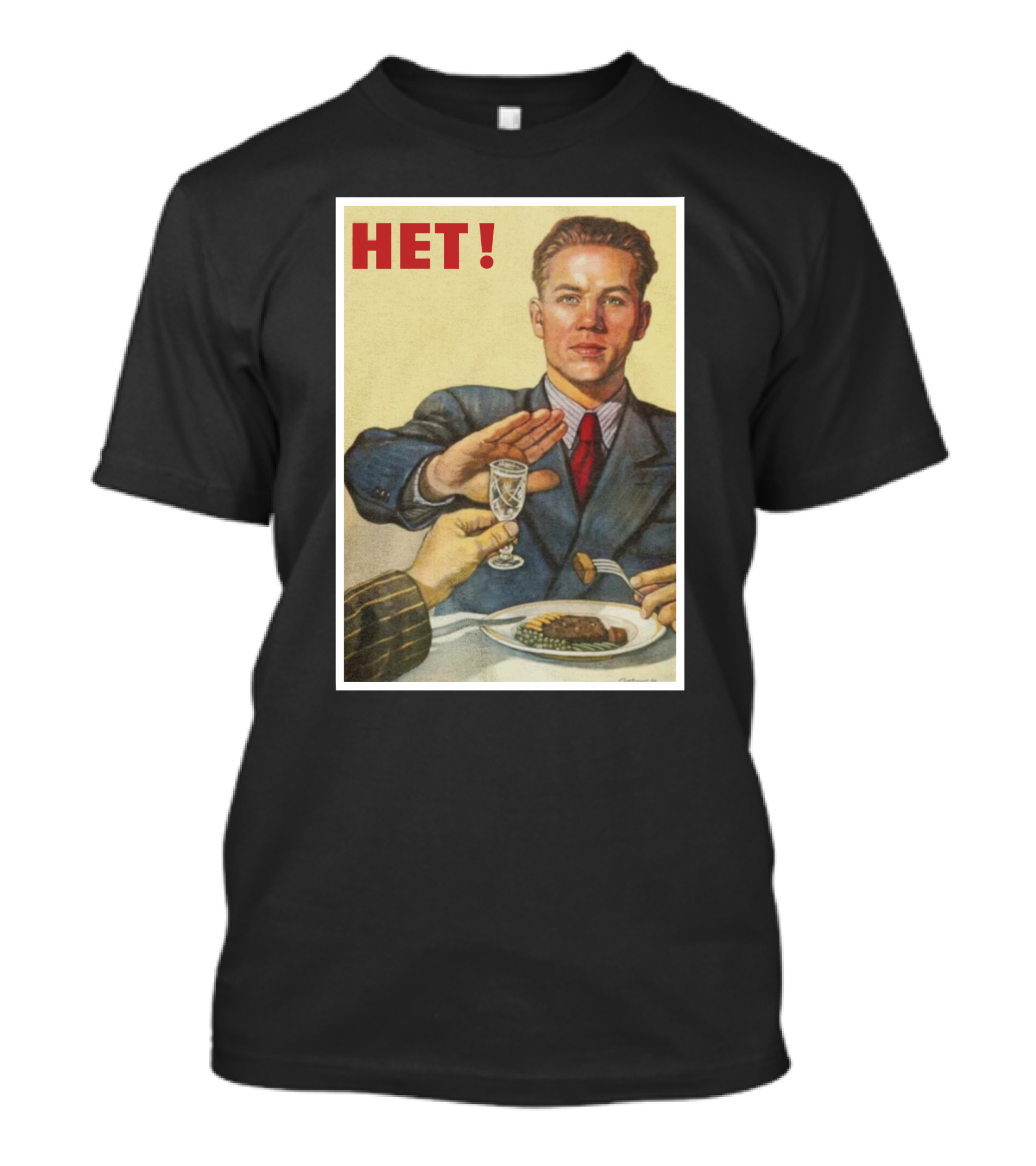 Stratonaut Shop Nyet Soviet Era Propaganda Poster Style HET Soviet Realism T-Shirt