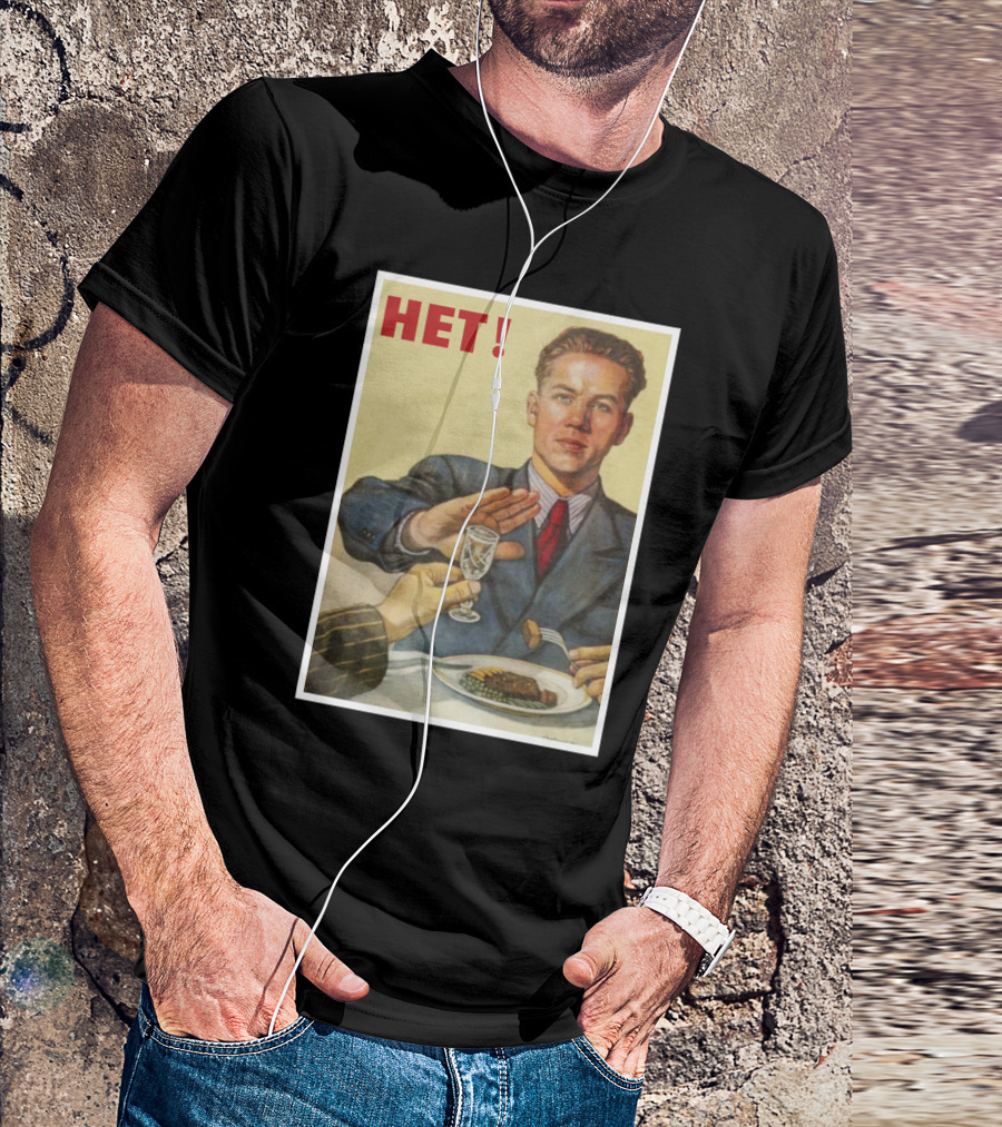 Stratonaut Shop Nyet Soviet Era Propaganda Poster Style HET Soviet Realism T-Shirt
