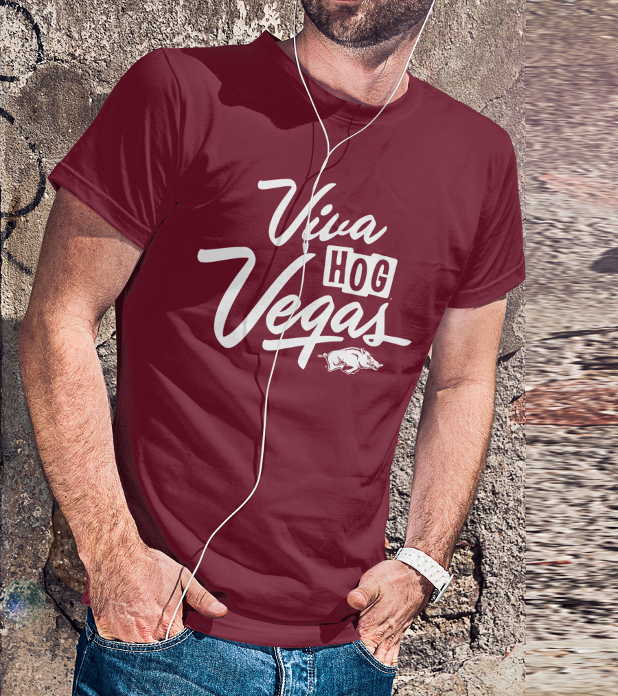 Viva Hog Vegas Arkansas Razorbacks Inspired Pig T-Shirt