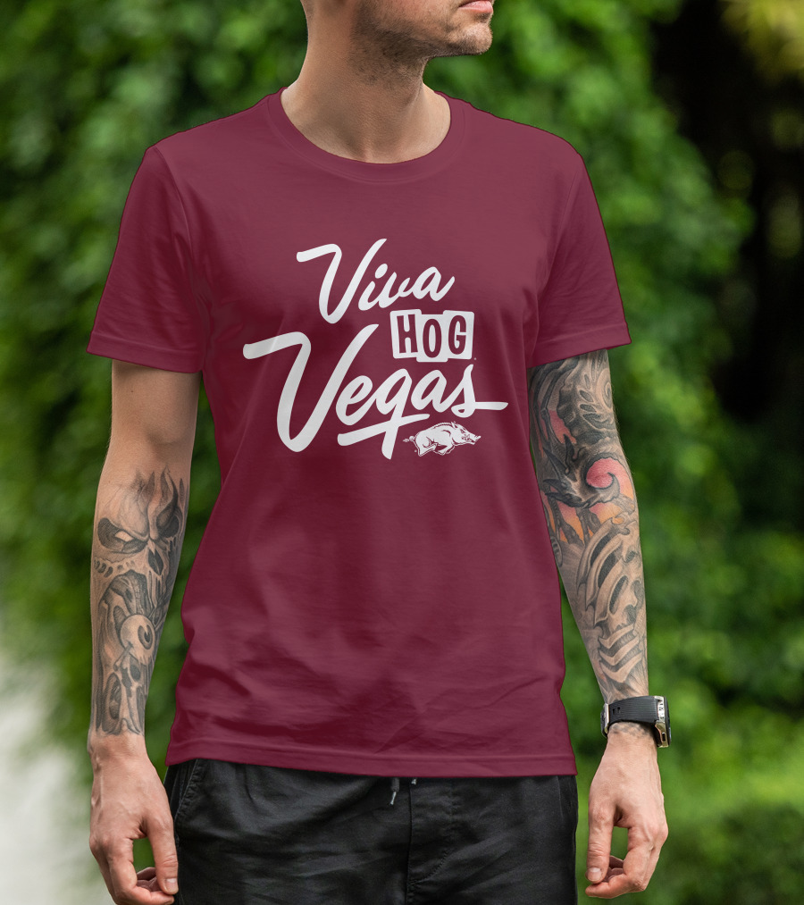 Viva Hog Vegas Arkansas Razorbacks Inspired Pig T-Shirt