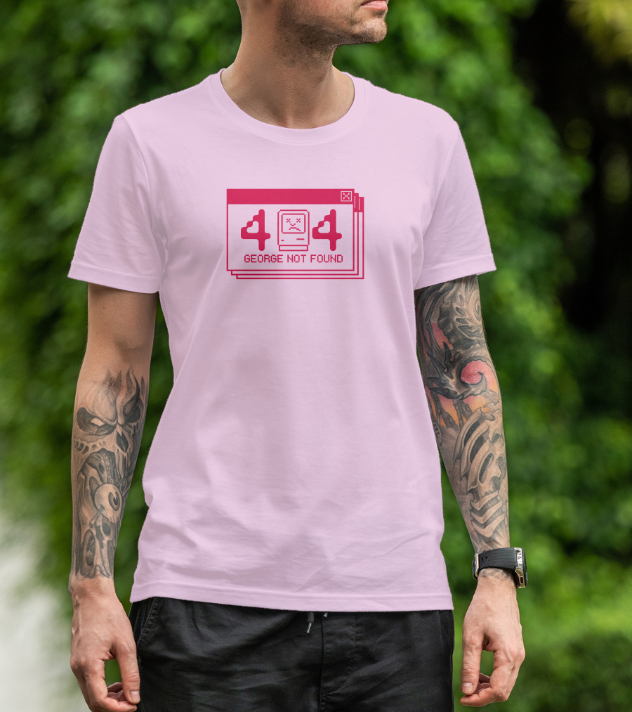 Georgenotfound 404 Error Crying Computer Pink T-Shirt