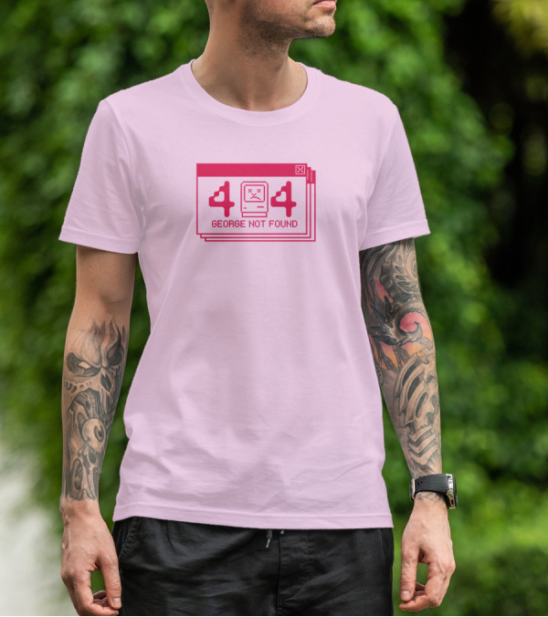 Georgenotfound 404 Error Crying Computer Pink T-Shirt