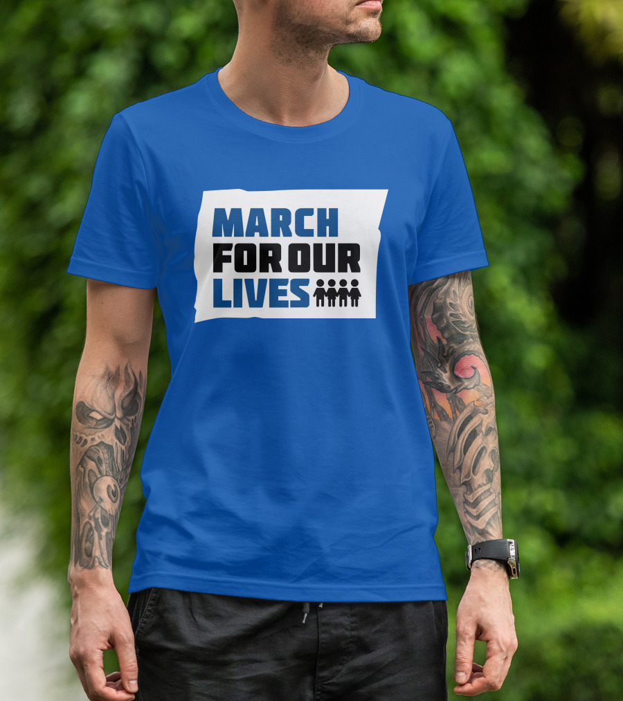 MARCH FOR OUR LIVES Protest Social Movement Iconic Text And Figures T-Shirt