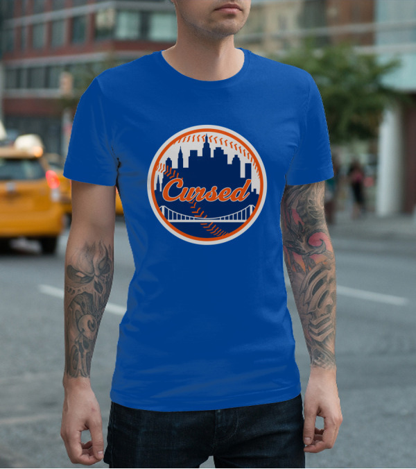 Cursed Mets Baseball Skyline Bridge T-Shirt