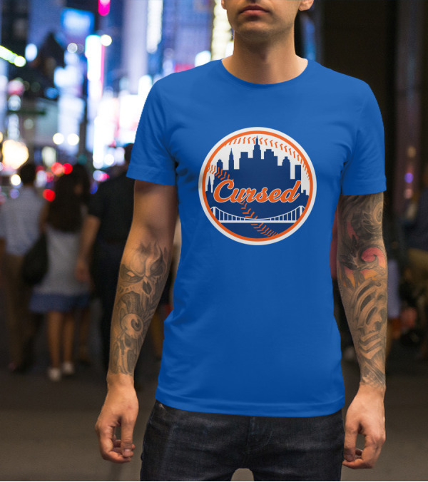 Cursed Mets Baseball Skyline Bridge T-Shirt