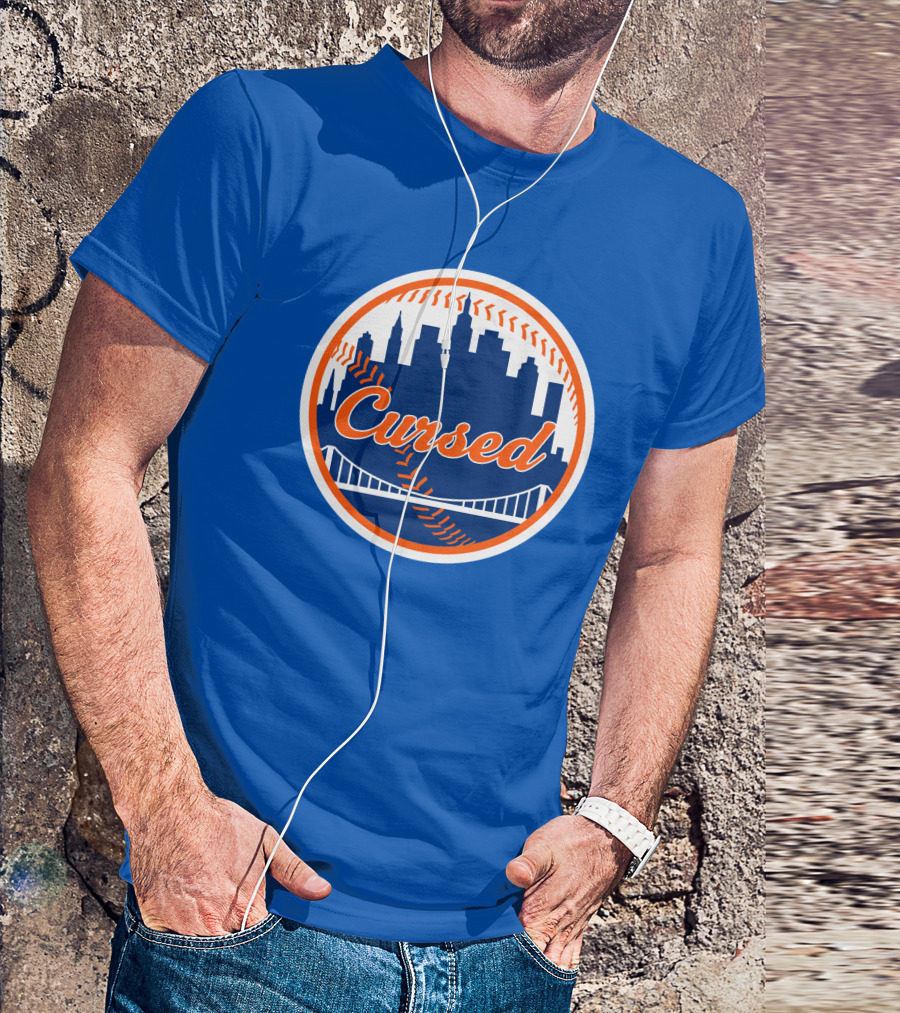 Cursed Mets Baseball Skyline Bridge T-Shirt