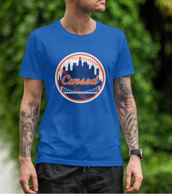 Cursed Mets Baseball Skyline Bridge T-Shirt
