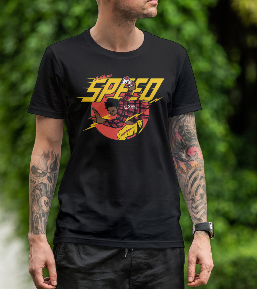 IShowSpeed Speed J-Show Gamer Controller Lightning Burst T-Shirt