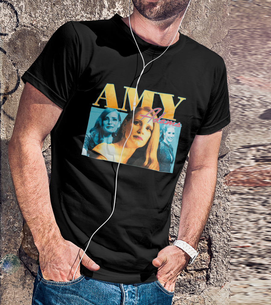 AMY Adams Multicolor Portrait Montage With Retro Script T-Shirt