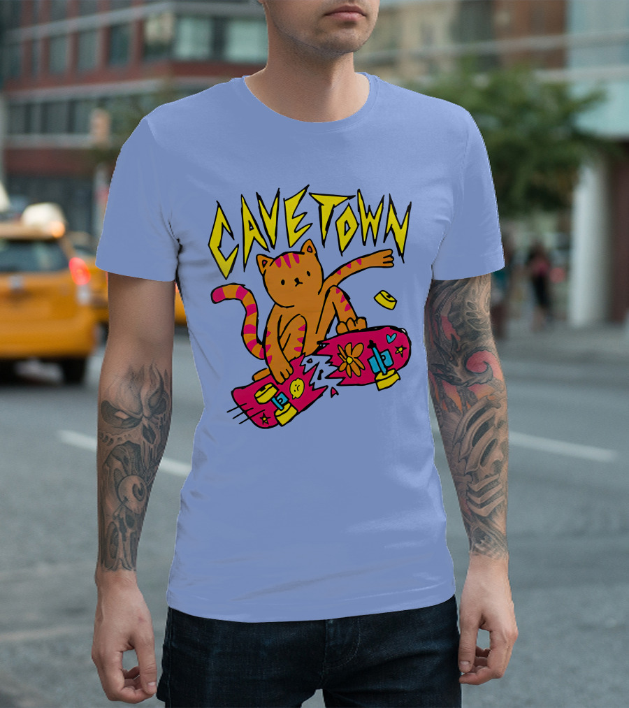 Cavetown Cat Skateboard Fun T-Shirt