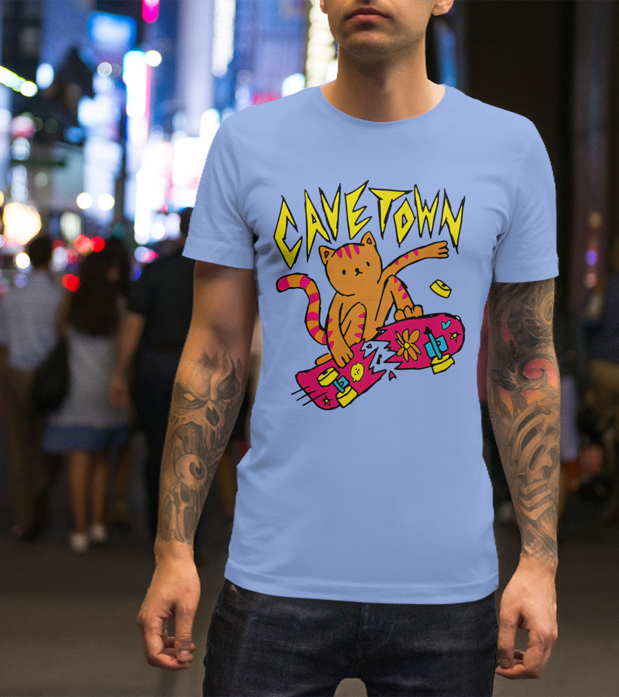 Cavetown Cat Skateboard Fun T-Shirt