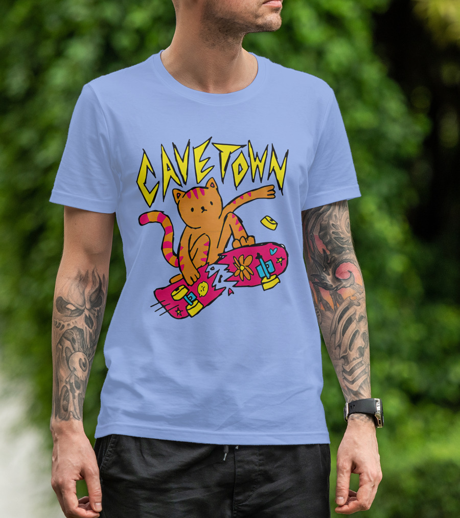 Cavetown Cat Skateboard Fun T-Shirt