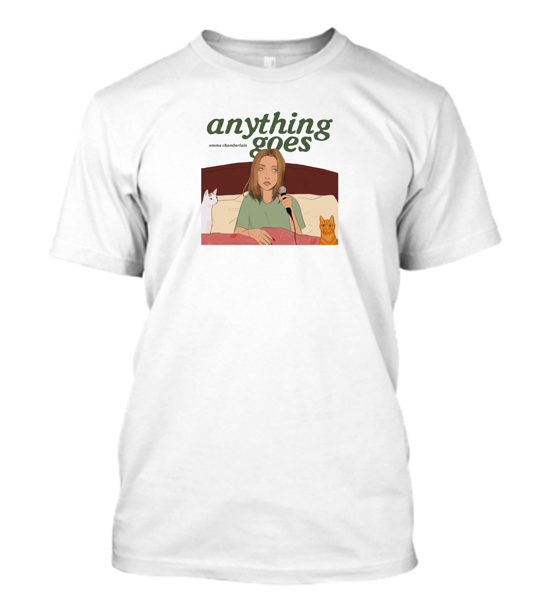 Anything Goes Emma Chamberlain Cats Microphone T-Shirt
