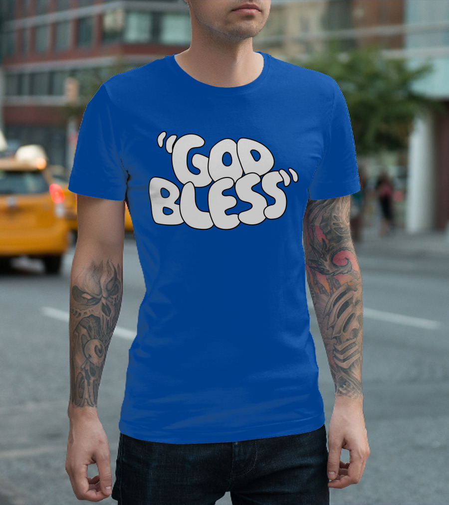 Sal Vulcano God Bless Text Merchandise T-Shirt