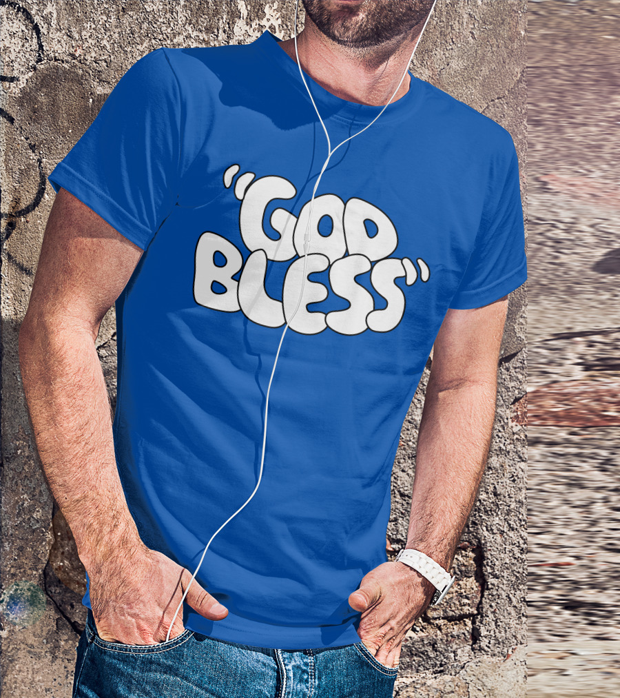 Sal Vulcano God Bless Text Merchandise T-Shirt