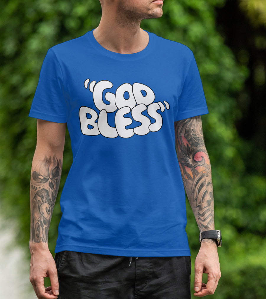 Sal Vulcano God Bless Text Merchandise T-Shirt