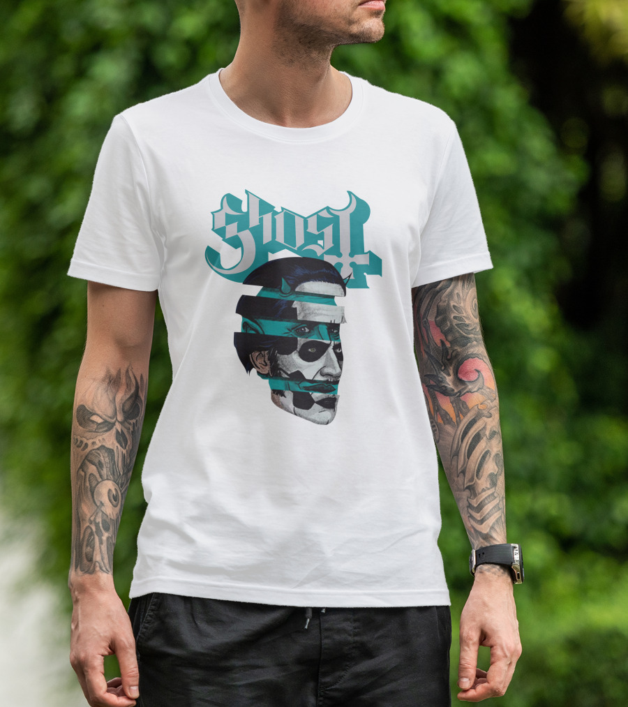 Ghost Band Fragmented Face T-Shirt