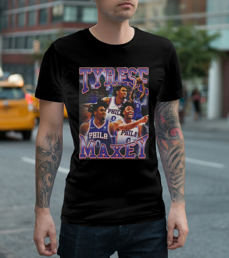 TYRESE MAXEY PHILA NBA Basketball Player T-Shirt