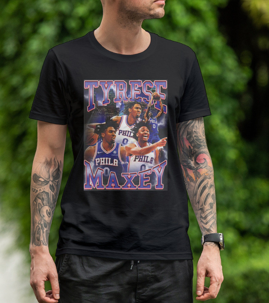 TYRESE MAXEY PHILA NBA Basketball Player T-Shirt