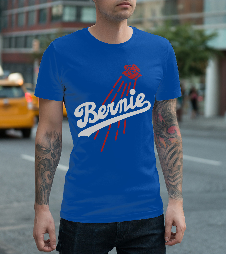 Bernie Sanders Dodgers Logo Rose T-Shirt
