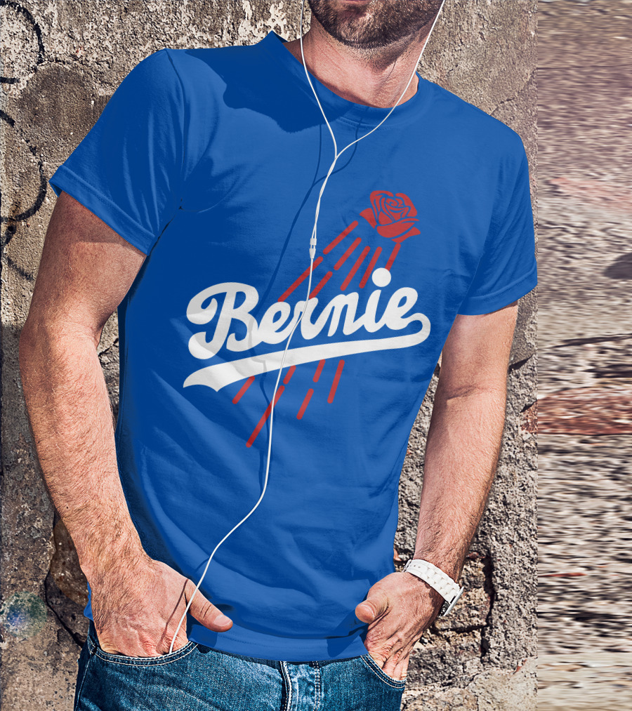 Bernie Sanders Dodgers Logo Rose T-Shirt