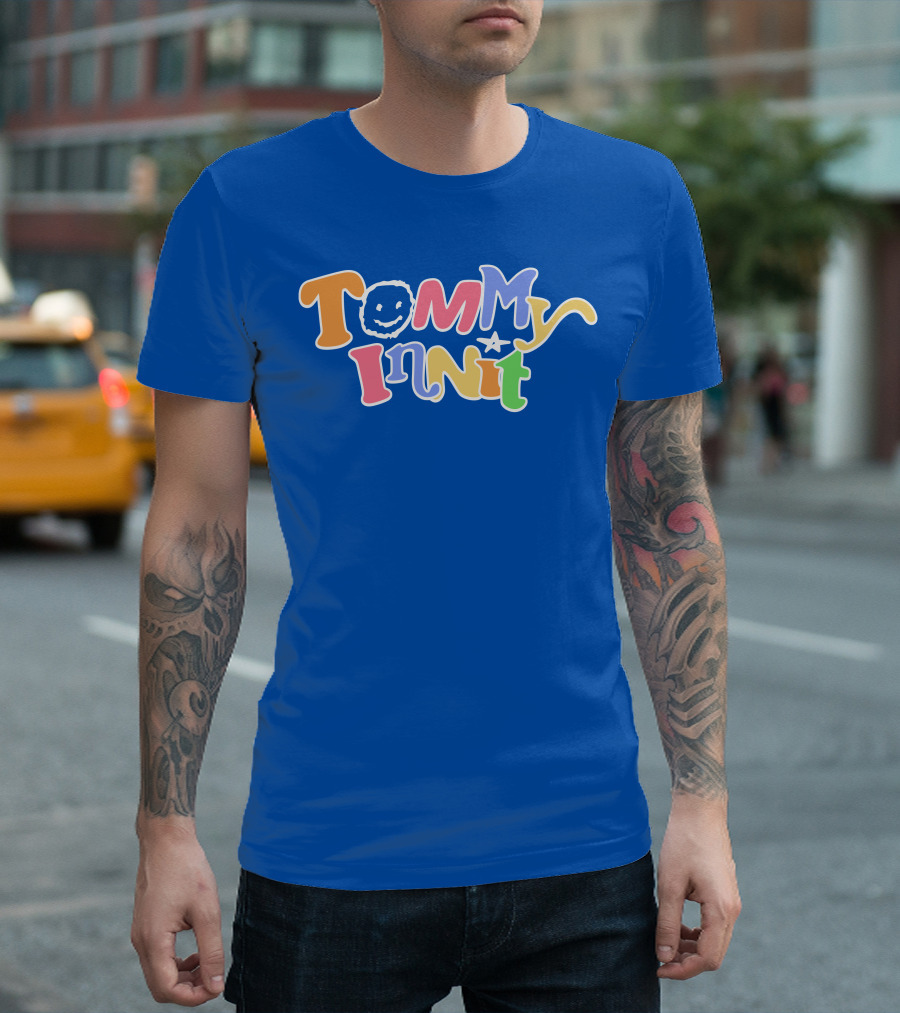 TommyInnit Colorful Text Design with Smiley Face and Star T-Shirt
