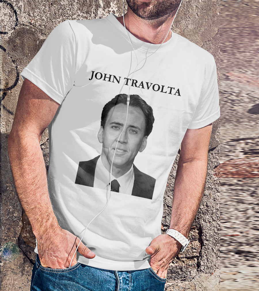 John Travolta Nicolas Cage Face Swap T-Shirt