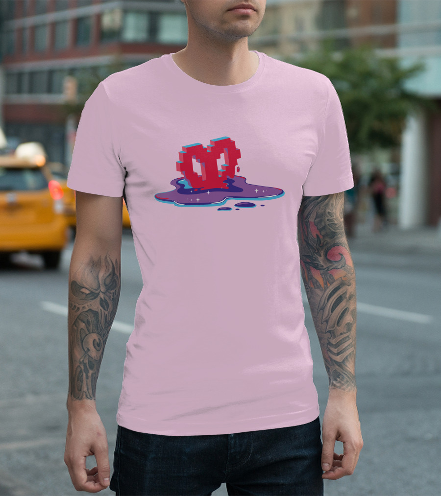 Heart Pixel Art Melting Design Philza Merch T-Shirt