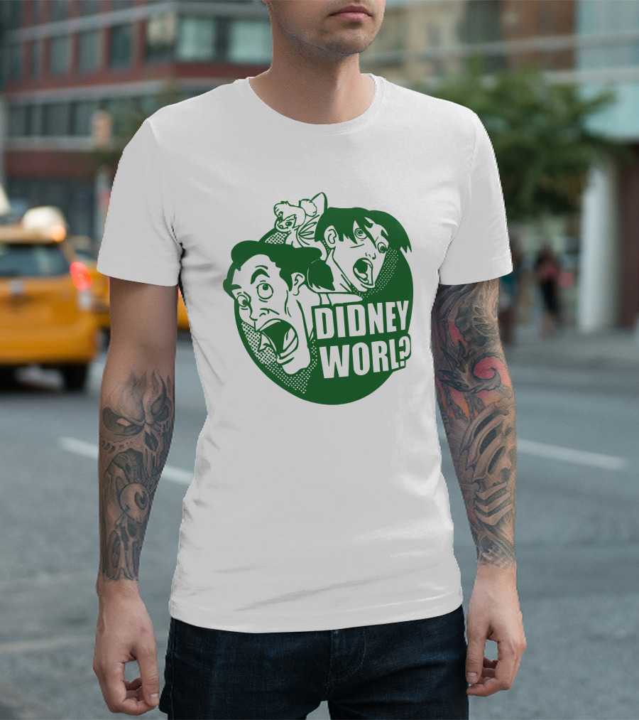 DIDNEY WORL Disney Parody Characters Reaction T-Shirt