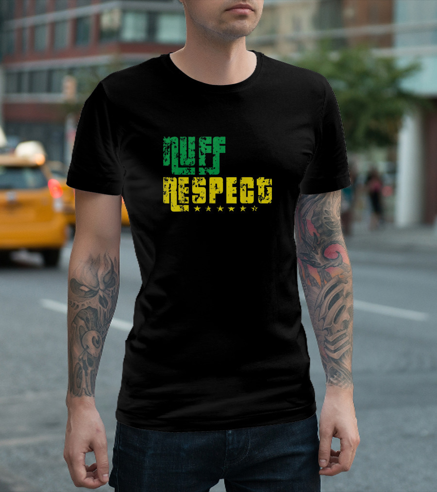 NUFF RESPECT Green Yellow Stars T-Shirt