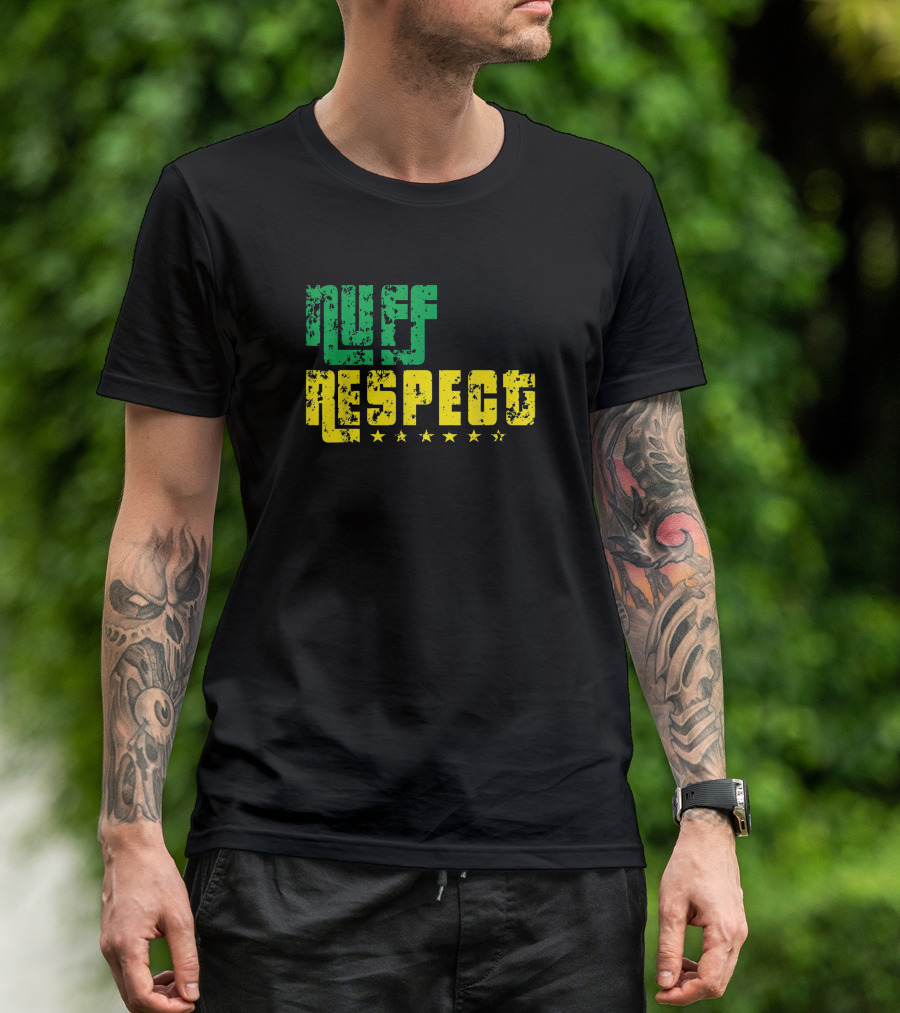 NUFF RESPECT Green Yellow Stars T-Shirt
