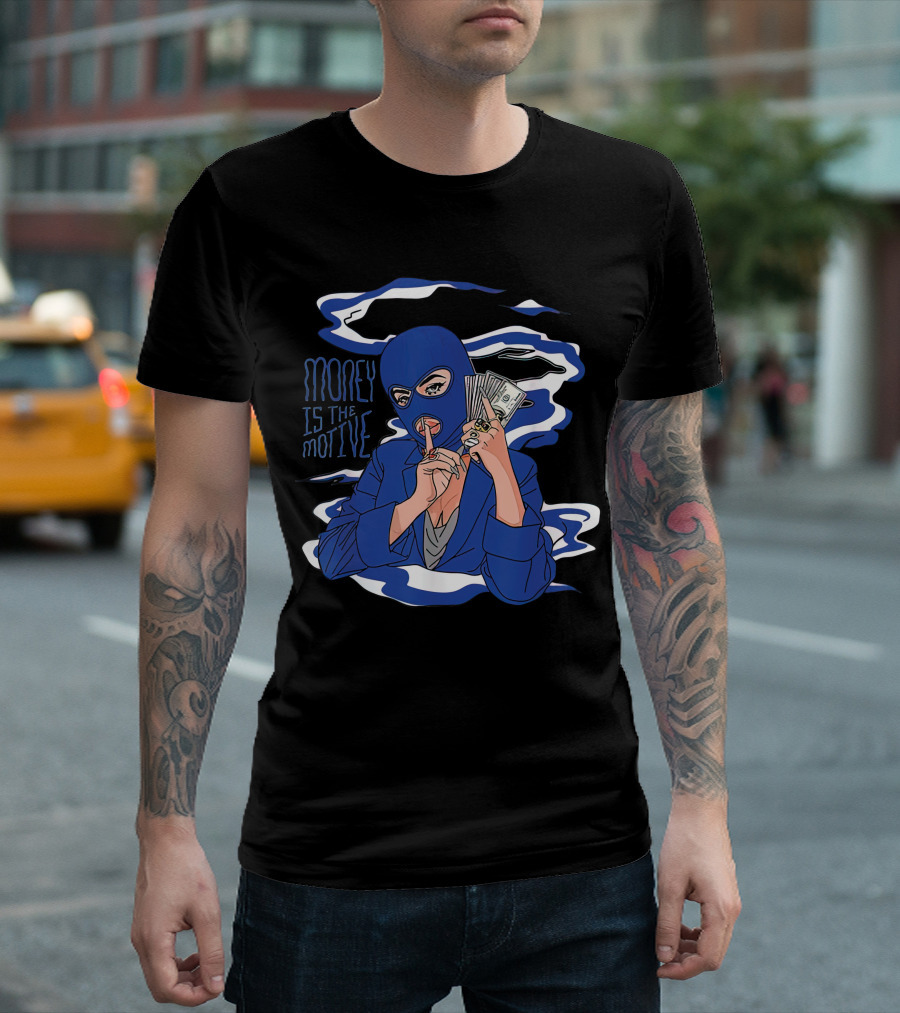 Money Is The Motive Racer Blue 5s T-Shirt